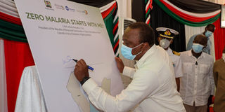 Malaria pledge Uhuru