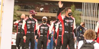 Top drivers at KICC Nairobi before flagging off by President Uhuru Kenyatta during world Rally Championship Safari Rally