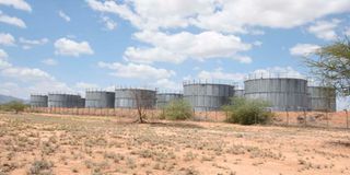 Tanks at Ngamia 8, in Lokichar