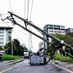 Damaged electricity transformer